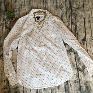 J. Crew Factory polka dot Popover Shirt, sz XS